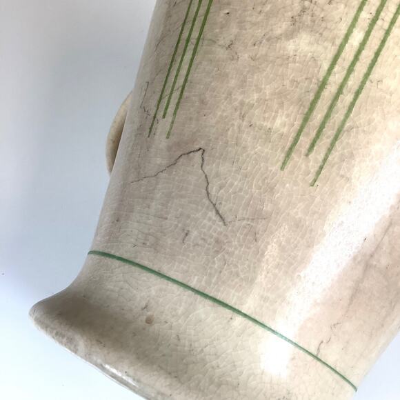 Vtg Roseville Pottery Creamware Art Deco Lemonade Pitcher Cream & Green READ - Picture 12 of 12